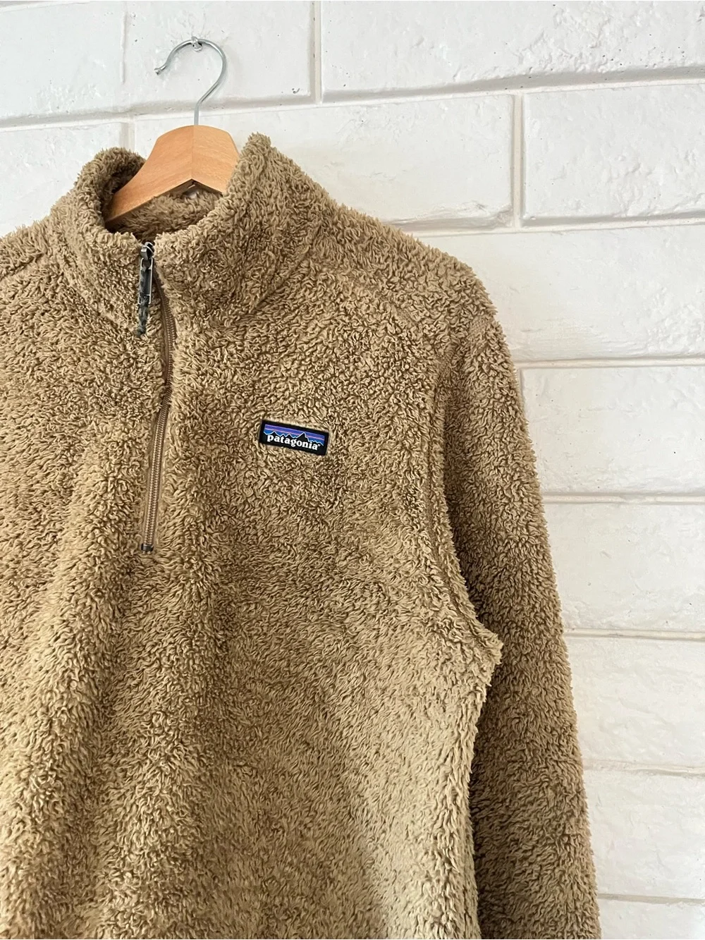 Patagonia Los Gatos 1/4 zip Fleece Tan Sweater Size Large